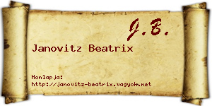 Janovitz Beatrix névjegykártya