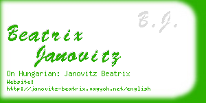 beatrix janovitz business card